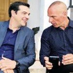 Tsipras (l.), Yannis Varoufakis (r.).
