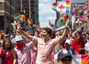 PM Justin Trudeau at Toronto pride parade.