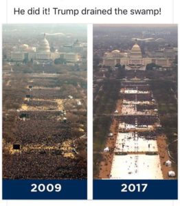 Sparse crowds at Trump inaugural.